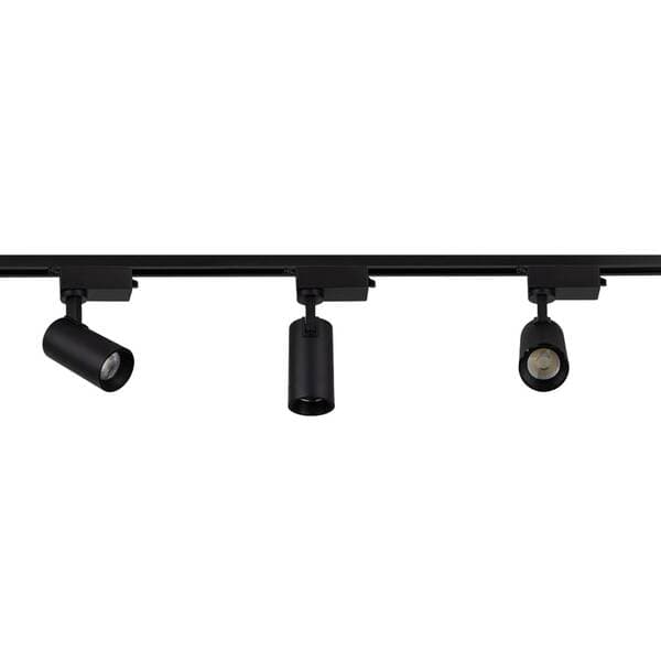 Kit Spot com Trilho com Led Amarelo Blumenau Iluminação Preto Bivolt