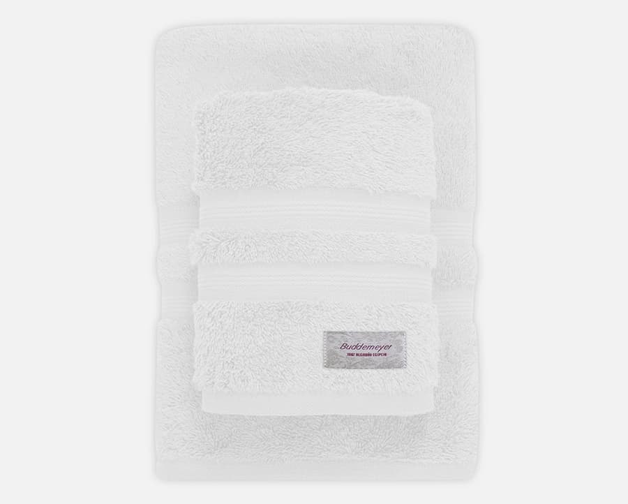 Kit Toalha Banho e Toalha Rosto Buddemeyer - 100% Algodão Egípcio - Gramatura: 550g/m² - Branco