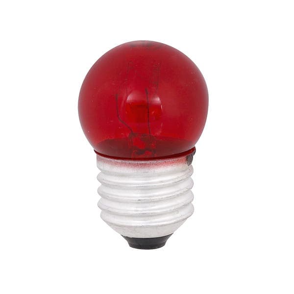 Lâmpada Incandescente E27 Bolinha 7W Luz Vermelha 127V Sadokin