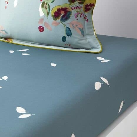 Lençol com Elástico Eaux Queen 300 Fios Algodão Orgânico Yves Delorme Estampado 1,60 x 2,00m