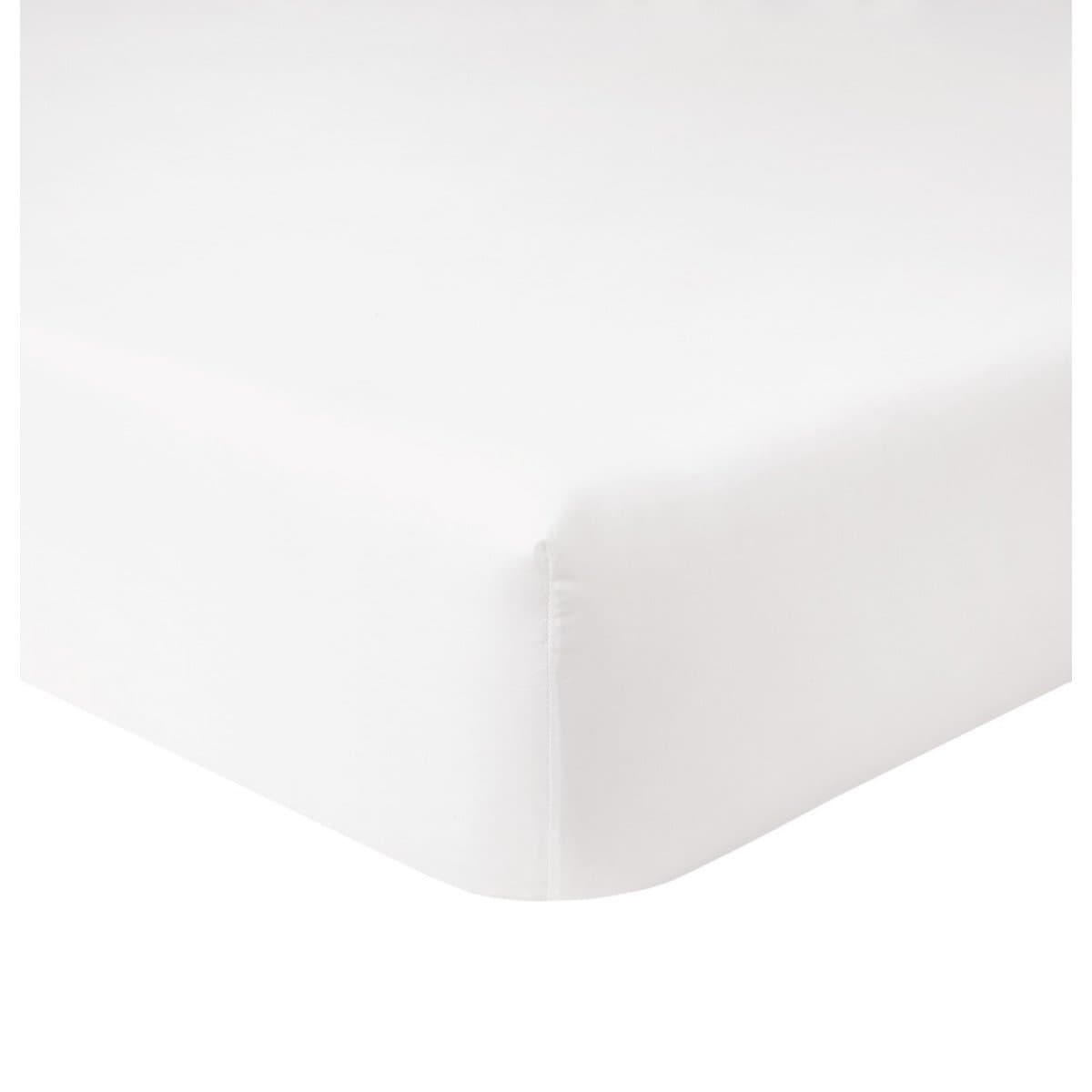 Lençol com Elástico Triomphe Super King 300 Fios Algodão Orgânico Yves Delorme Branco