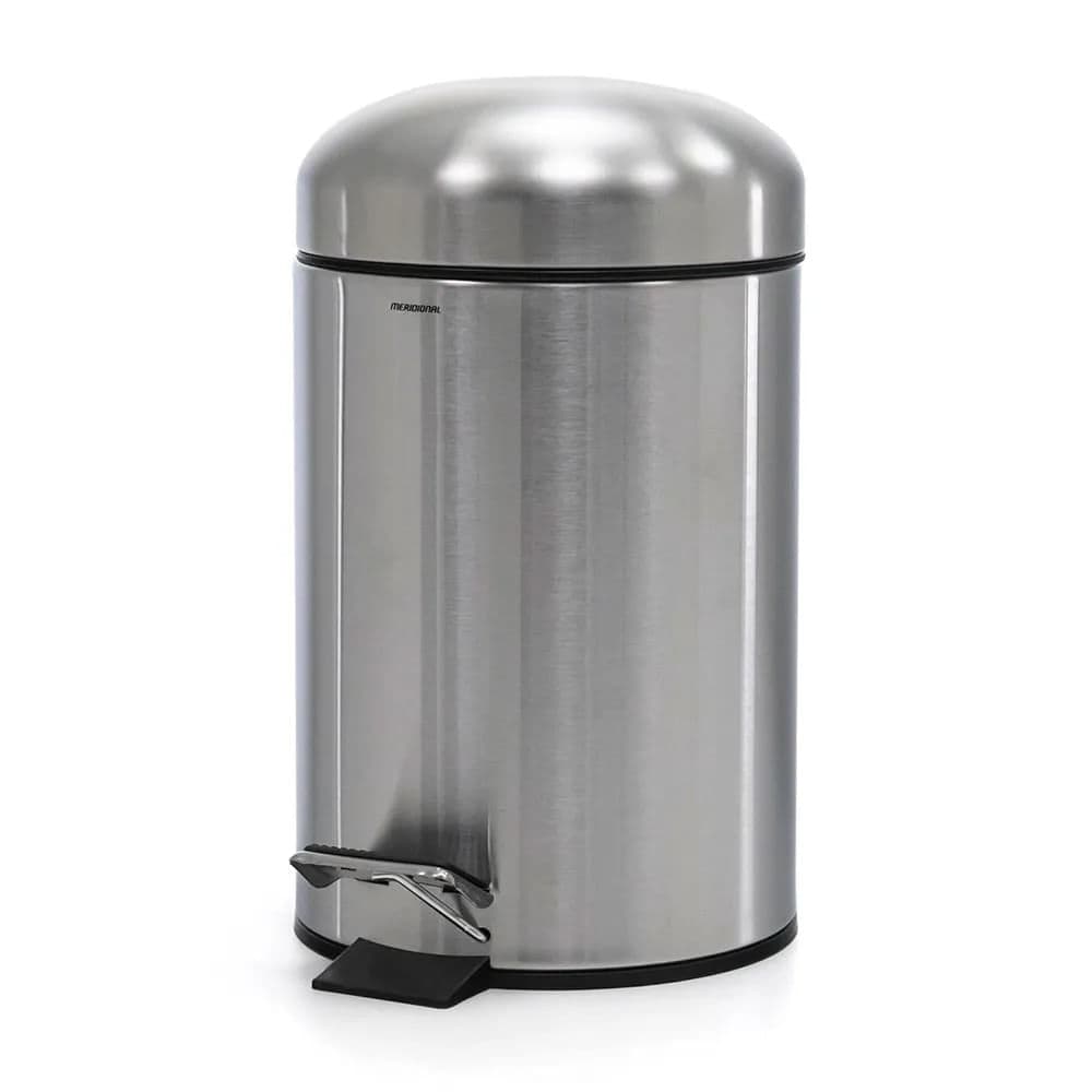 Lixeira Inox Escovado com Pedal 3l - Meridional