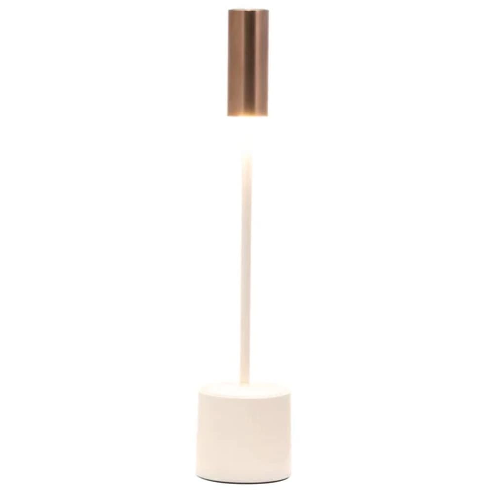 Luminária de Mesa Zafferano Carolina Marfim e Bronze 29cm