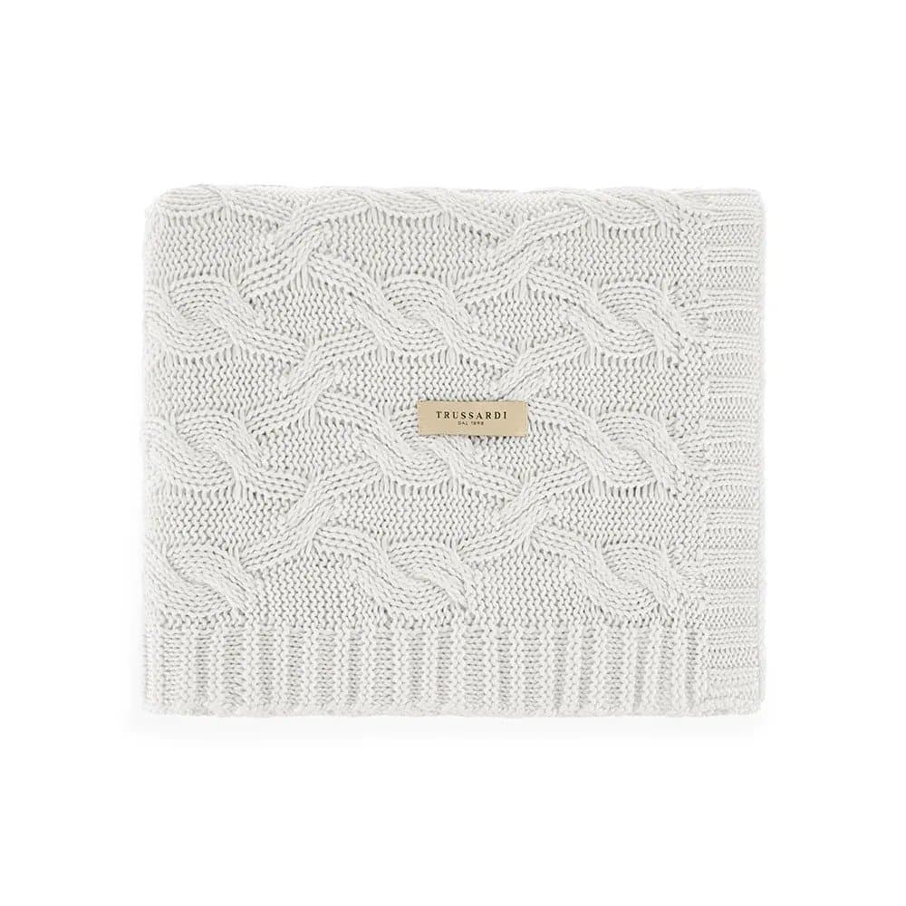 Manta Vittoria Tricot Trussardi Off White 1,25 x 1,50 m