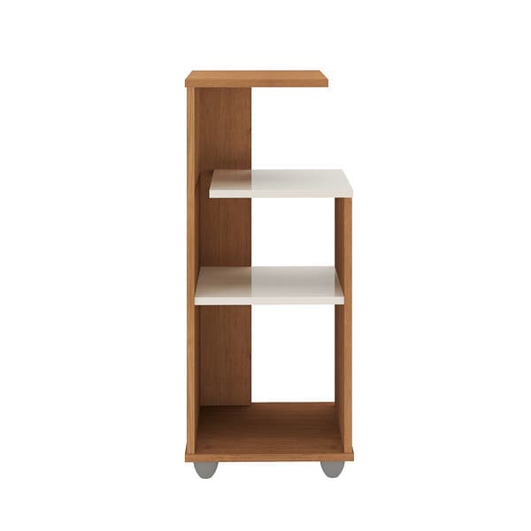 Mesa de Apoio 33x25cm Cinamomo com Off White MDP Bis Artely