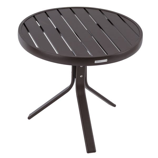 Mesa de Apoio para Jardim Redonda em Alumínio 46x52cm Marrom Cannes Portinaty