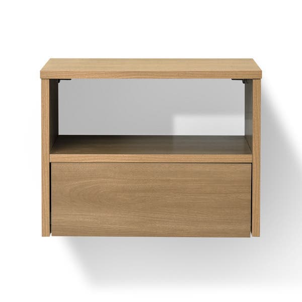 Mesa de Cabeceira 32x42x30cm MDP Freijo com Gaveta Bemfixa