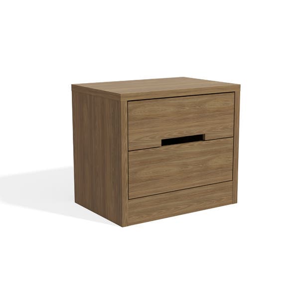 Mesa de Cabeceira 48x54x38cm MDP e MDF Nogueira com Gavetas Kappesberg