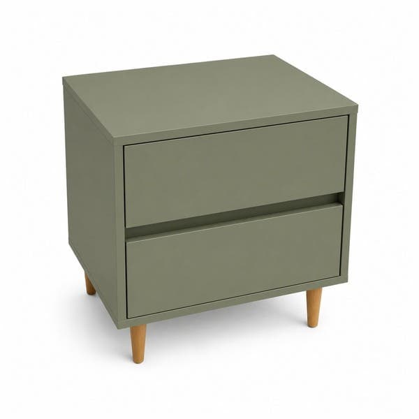 Mesa de Cabeceira 60x50x40cm MDF Salvia com Gavetas Lume Agardi