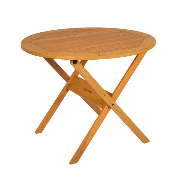 Mesa de Jardim Dobrável Redonda em Madeira 72x90x90cm Canela Solarium Naterial