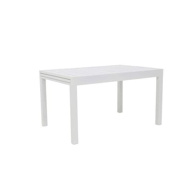 Mesa de Jardim Extensível 6 a 10 Lugares em Alumínio 75x90x135|270cm Branco Lyra II Naterial
