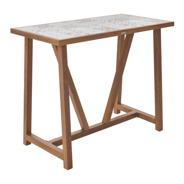 Mesa de Jardim Gaia 4 Lugares Retangular 100x65,5x126cm Alumínio Marrom Naterial