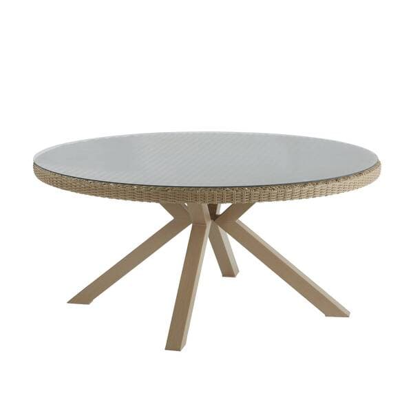 Mesa de Jardim Redonda em Alumínio 160x160x71cm Marrom Medena Naterial
