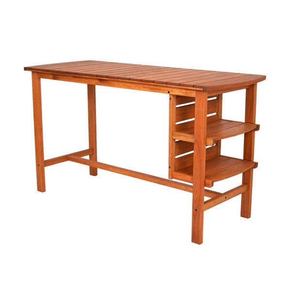 Mesa de Jardim Retangular em Madeira 100x70x178,5cm Marrom Yumi Naterial