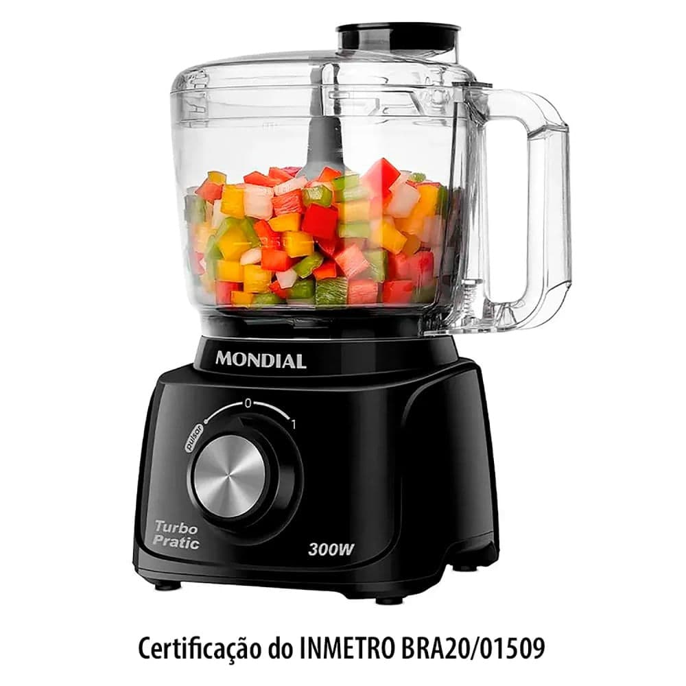 Mini Processador de Alimentos Turbo Pratic Preto - Mondial