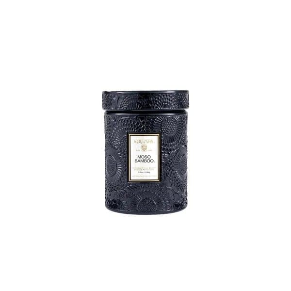 Mini Vela Pote Vidro 50h Relevo Moso Bamboo Voluspa