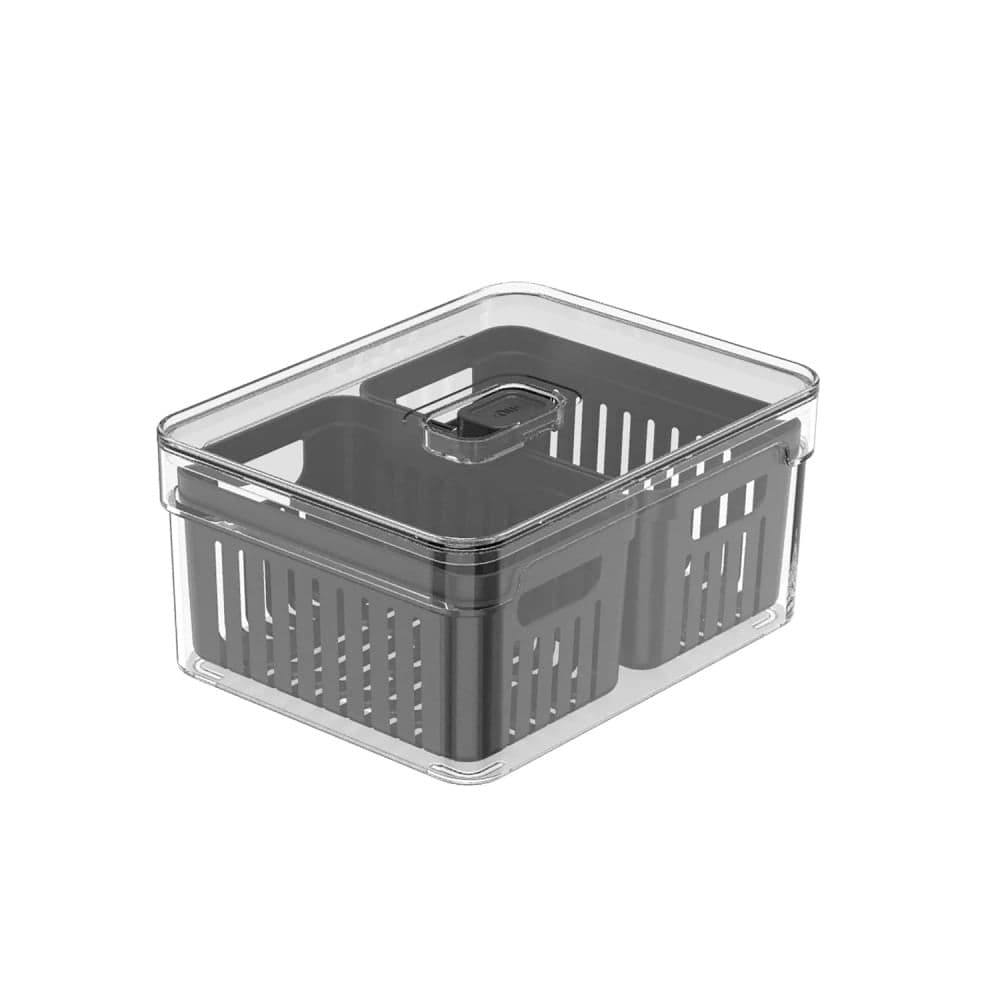 Organizador Clear Fresh com 2 Cesto 2,2l Preto - Ou