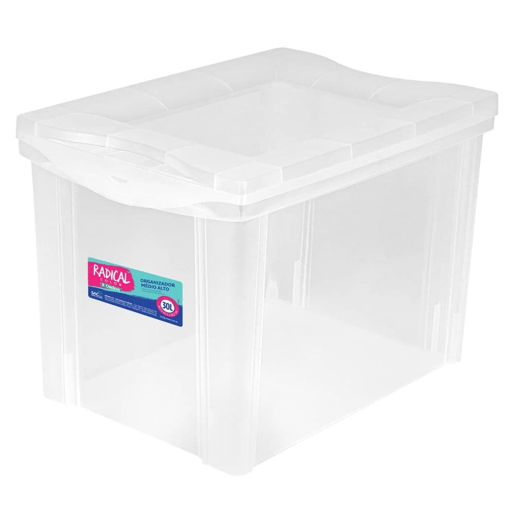 Organizador Plástico Alto 30l Cristal - Ordene