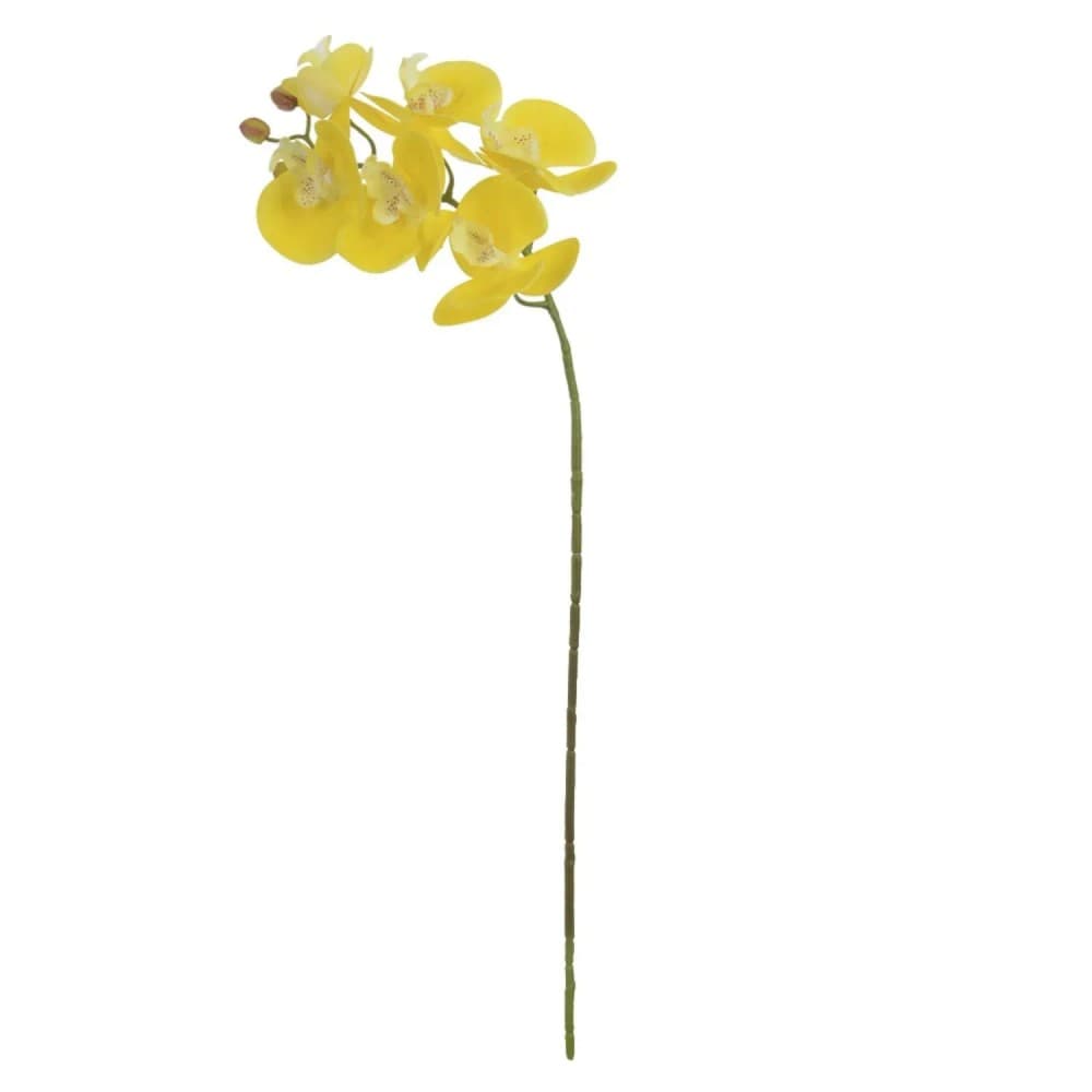 Orquídea Phalaenopsis Artificial 69cm Haste Amarelo - Florarte