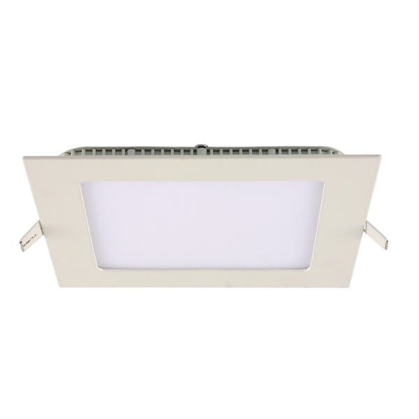 Painel de Led Embutir Quadrado Luz Amarela 12W Blumenau Iluminação 17x17cm Branco Bivolt