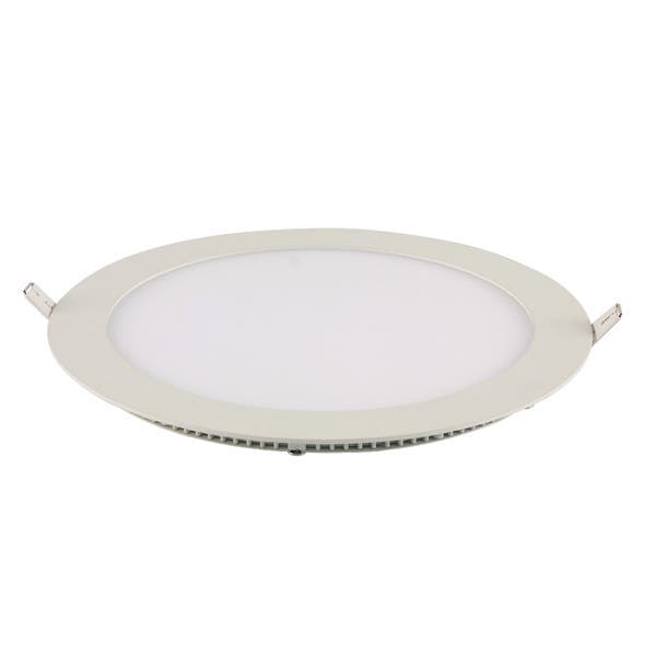 Painel de Led Embutir Redondo Luz Amarela 18W Blumenau Iluminação 22,5cm 30cm Branco Bivolt