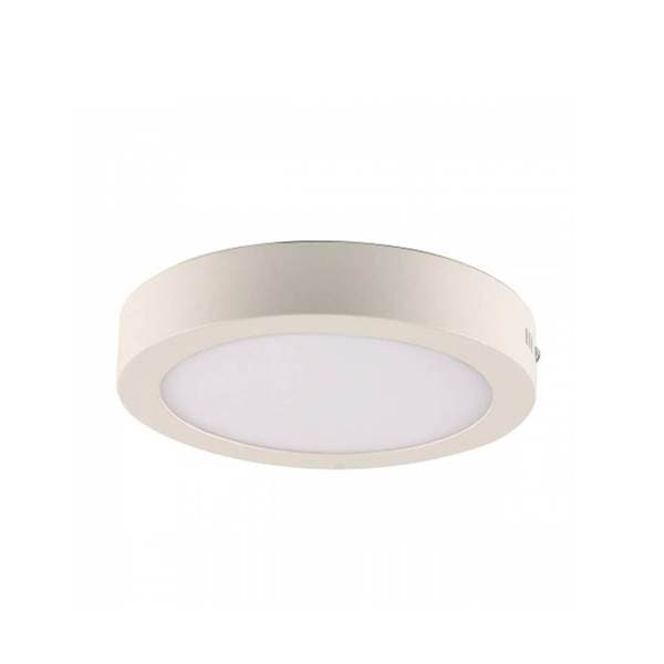 Painel de Led Sobrepor Redondo Luz Amarela 12W Blumenau Iluminação 17,2cm 30cm Branco Bivolt