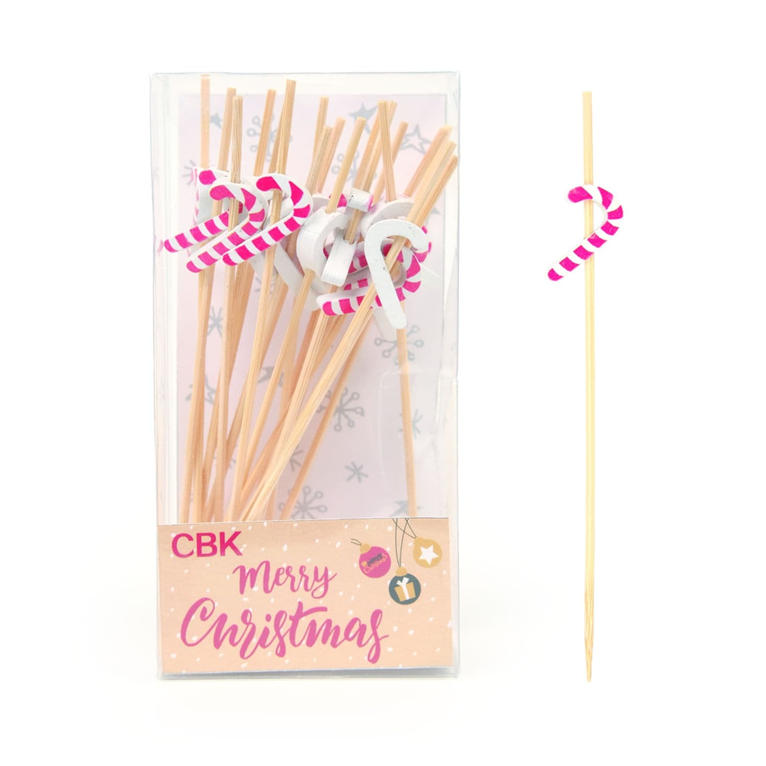 Palito Aperitivo Natal Candy Cane 12cm 20 Unidades - Hub.me