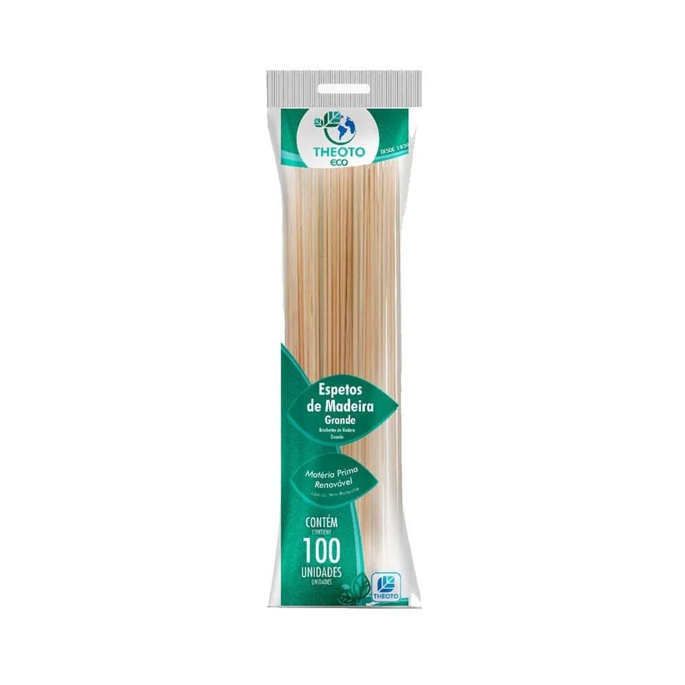 Palito para Espeto Grande 100 Unidades - Theoto