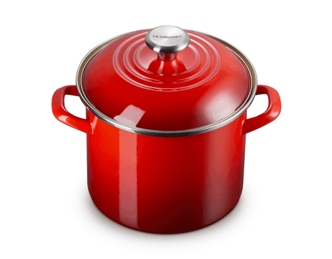 Panela Stock Pot com Pegador em Aço Inox Le Creuset Vermelho 22 cm