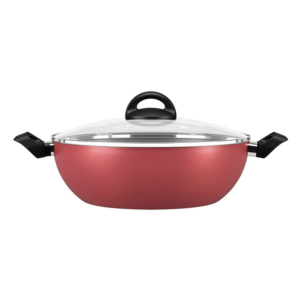 Panela Wok Chilli com Tampa de Vidro e Alças 28cm 4,1l Cereja - Brinox