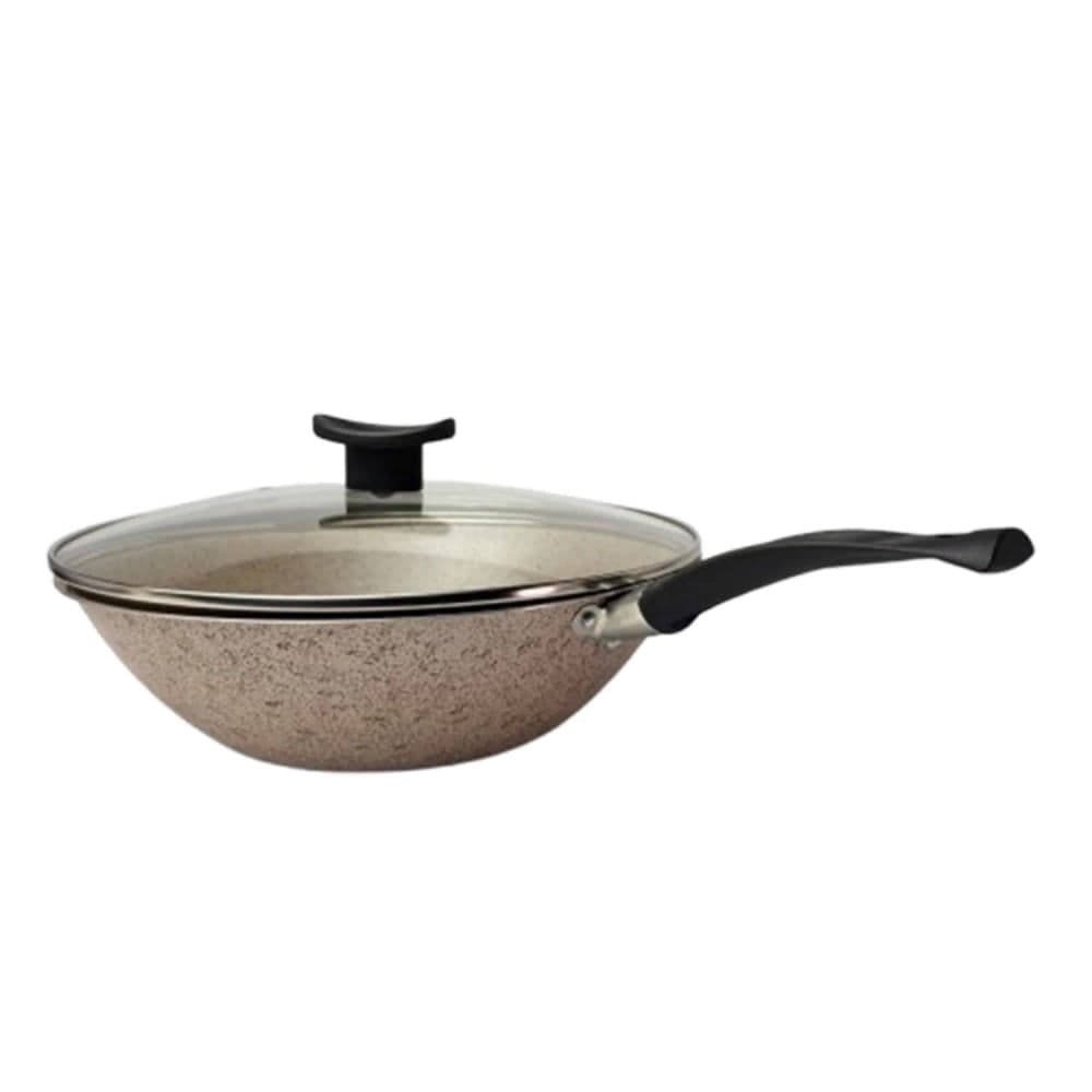 Panela Wok com Tampa Ceramic Line 24cm Vanilla - Oliveira