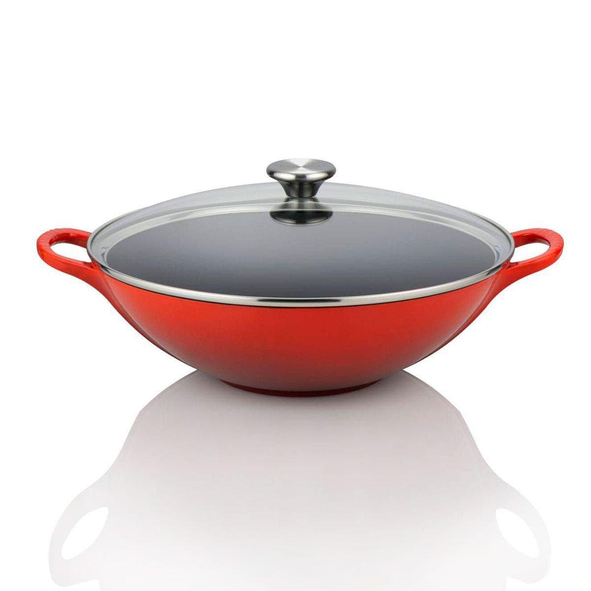 Panela Wok Ferro Fundido Signature Le Creuset Vermelho 32 cm