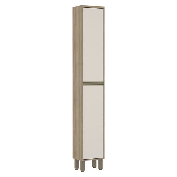 Paneleiro 2 Portas de Abrir 40cmx2,21mx31,5cm MDP Pérola Off Mel Selfie Luciane