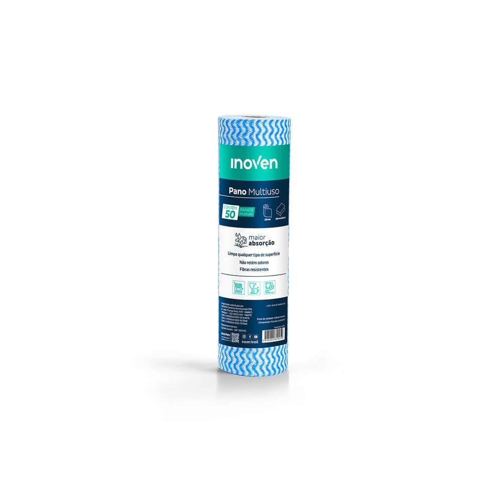 Pano Multiuso Rolo 28x25cm Azul - Inoven