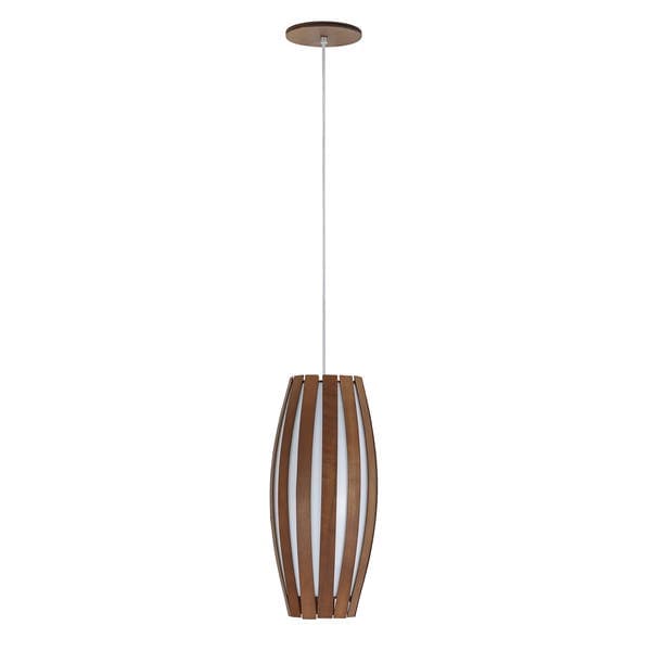 Pendente 1 Lâmpada 43cm Madeira IP20 Barril Fox Lustre