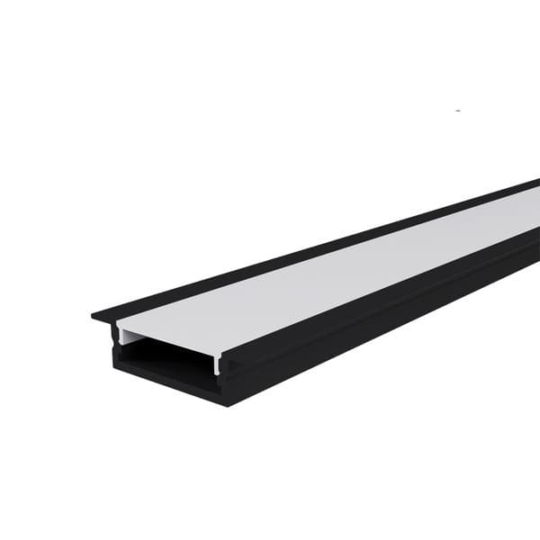 Perfil de LED de Embutir Preto IP20 Luminatti Nano 1m