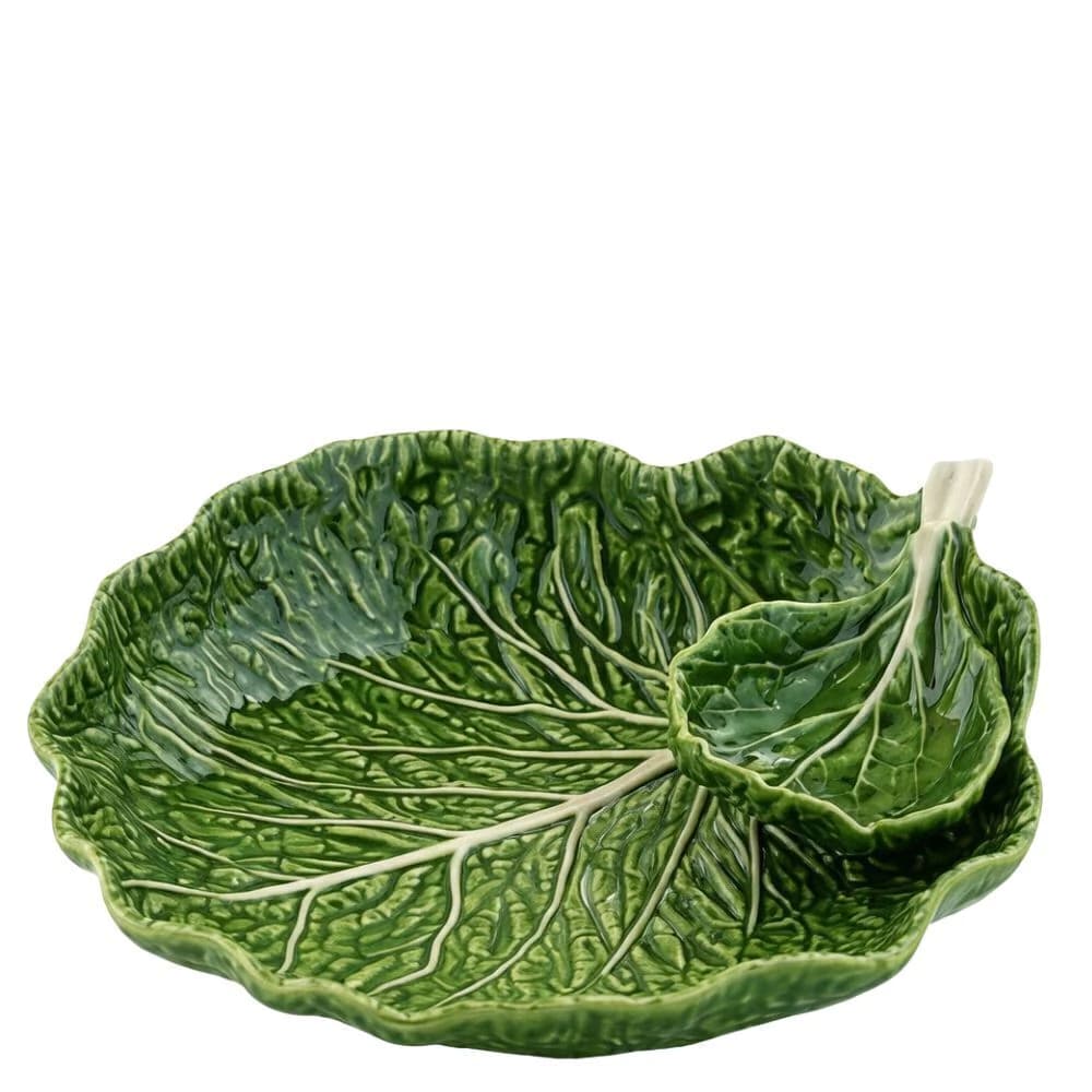 Petisqueira de Cerâmica Bordallo Pinheiro Couve 34cm