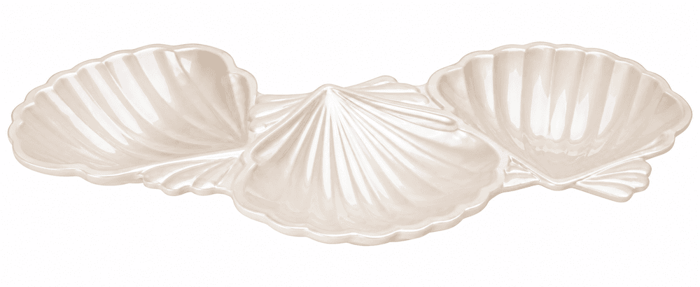 Petisqueira Melamina Formato 3 Conchas Perola 31,5x13,2x3,6 - Entrecasa