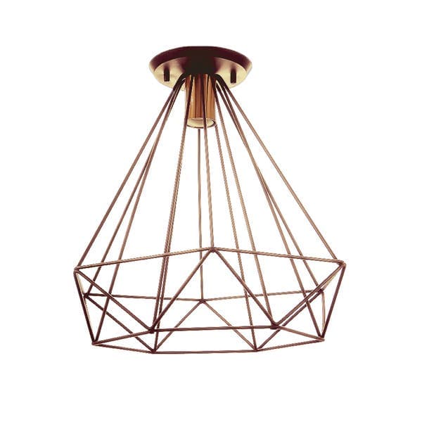 Plafon 1 Lâmpada Cobre Metal Aramado Pantoja&Carmona