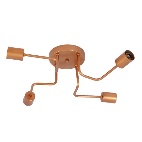 Plafon 4 Lâmpadas Cobre Armes Auremar