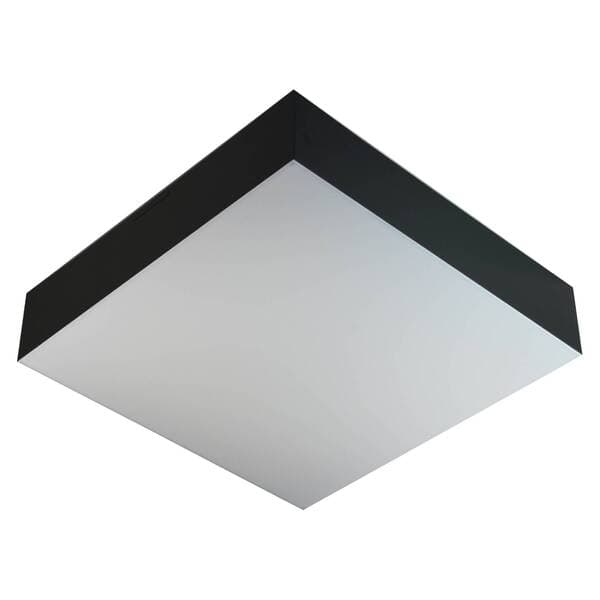 Plafon de Sobrepor Quadrado Valencia Preto para 04 Lâmpadas Bulbo Led E-27 - 36X36 cm