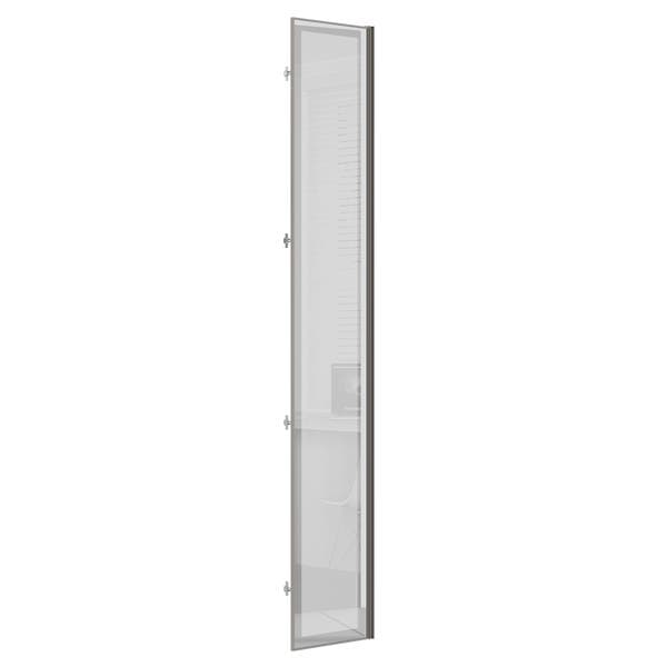 Porta Dobradiça Canto Diagonal Closet 40cm Reflecta Prata 39,6x227,8x1,5cm Prime Luciane