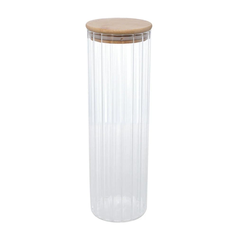 Porta Mantimento de Vidro com Tampa De Bambu 1,3l - Wolff