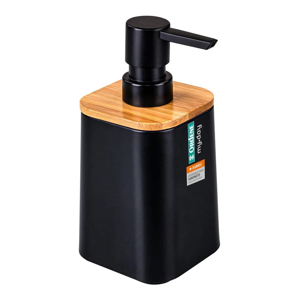 Porta Sabonete Líquido My Day Preto 480mL - Ordene