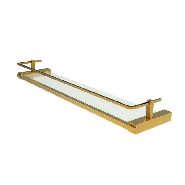 Porta Shampoo Reto Simples Parafuso Metal Gold 7.2x50.9x15cm Dourado Fosco Quartzo Fani