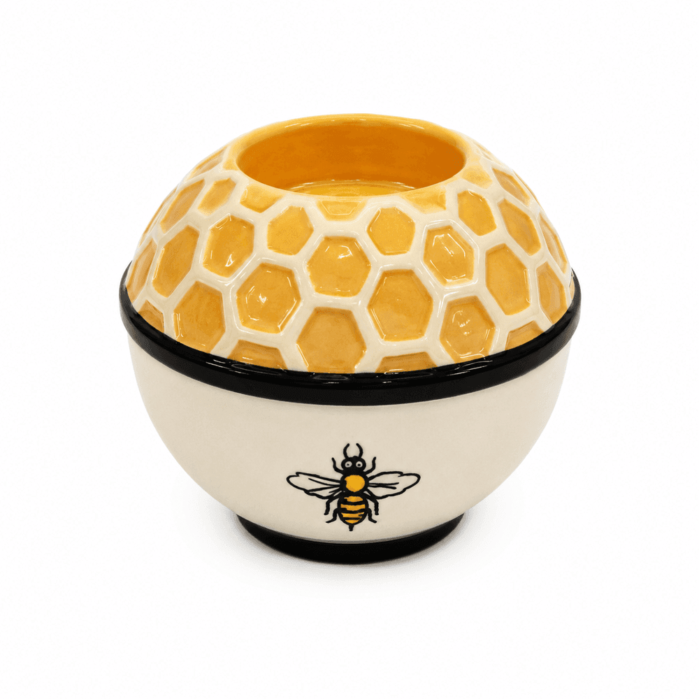 Porta Velas Ceramica Be Happy 9x9x5,5cm - Tuut