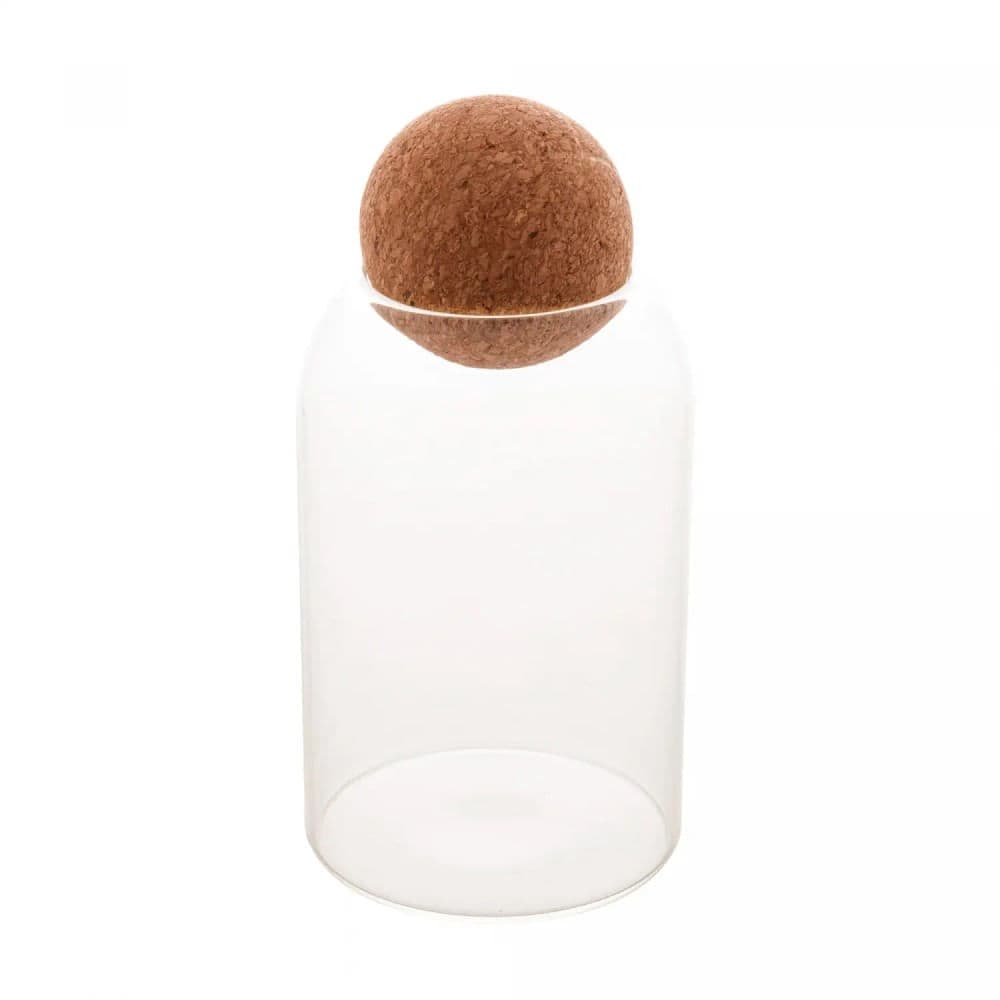 Pote de Vidro com Tampa Esfera De Rolha Clean 800mL - Lyor