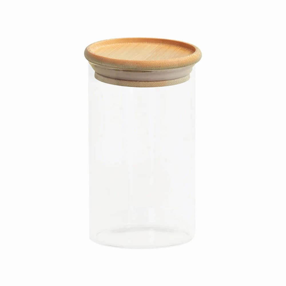 Pote de Vidro Empilhável 600mL com Tampa de Bambu - Oikos