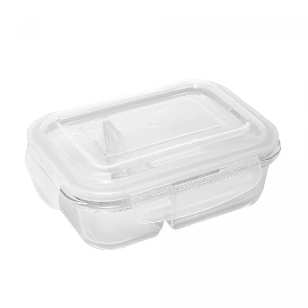 Pote Hermético de Vidro com Divisória 640mL - Lyor