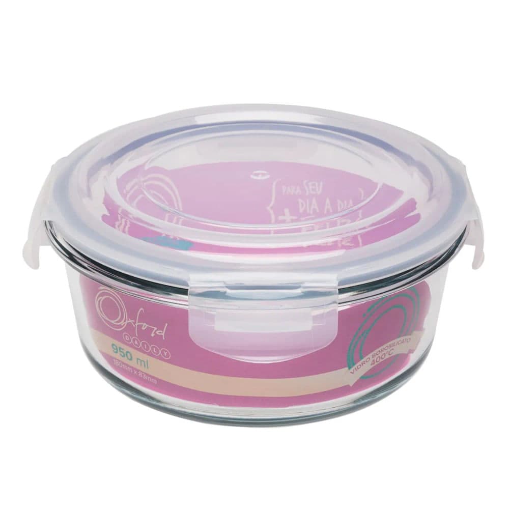 Pote Hermético Redondo com Divisória 950mL Chia - Oxford